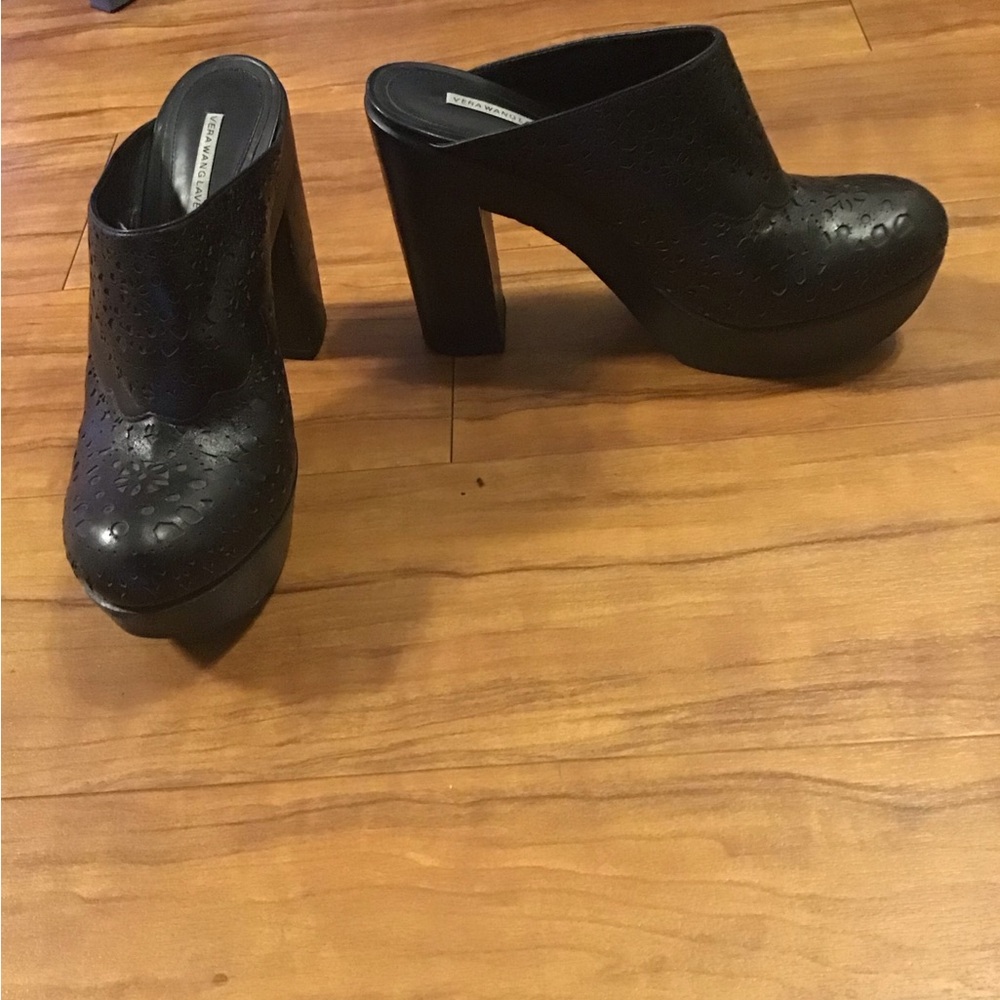 Vera Wang Lavender Black Women's Platform Clogs Shoes